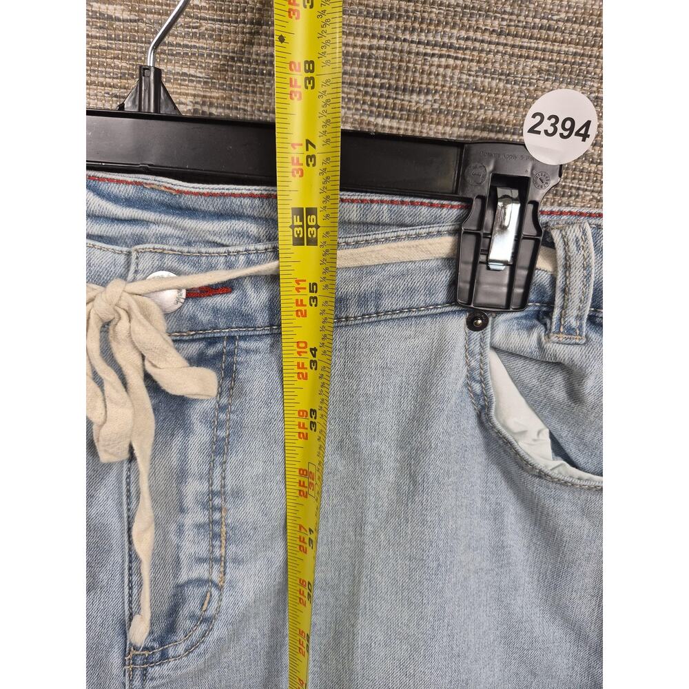 Peace Love World Jeans Womens 18WP Blue High Rise Wide Leg Crop Denim Fringe NEW - Picture 12 of 15